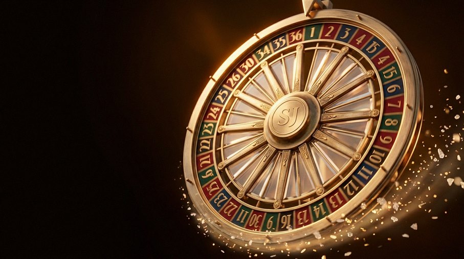 Colorful casino chips and playing cards on green table